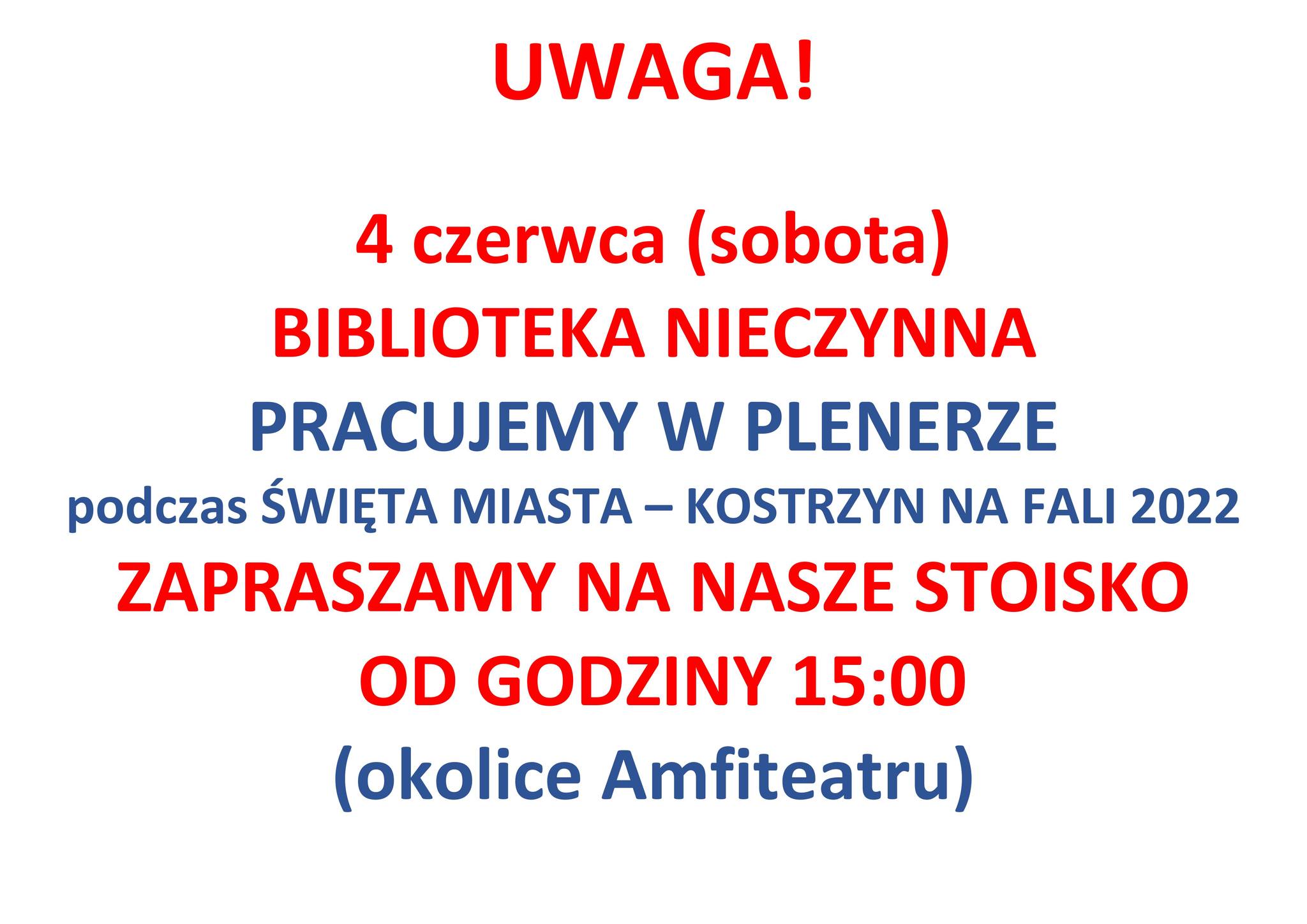 Informacja ws. godzin pracy 4 czerwca