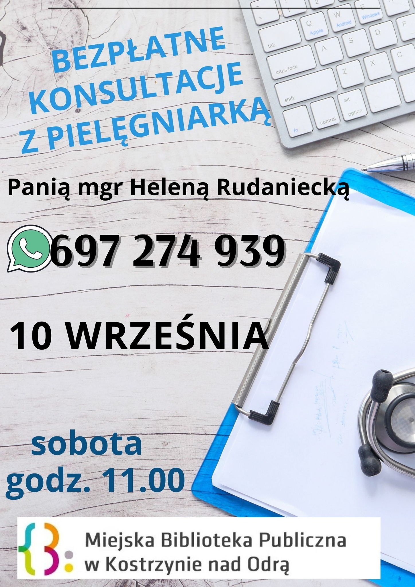 Plakat informacyjny Kosultacje z pielęgniarką