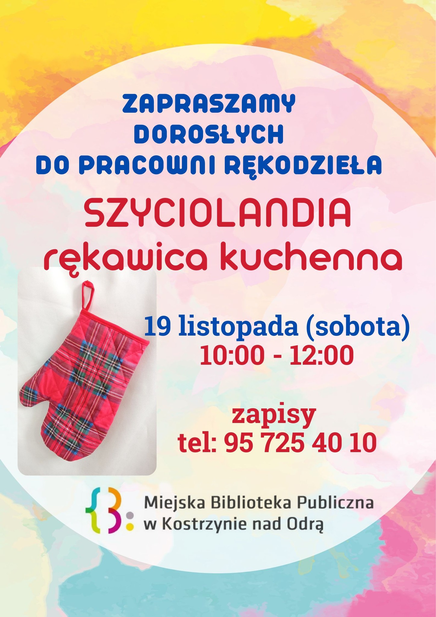 Plakat informacyjny warsztatów rękodzieła - Szyciolandia