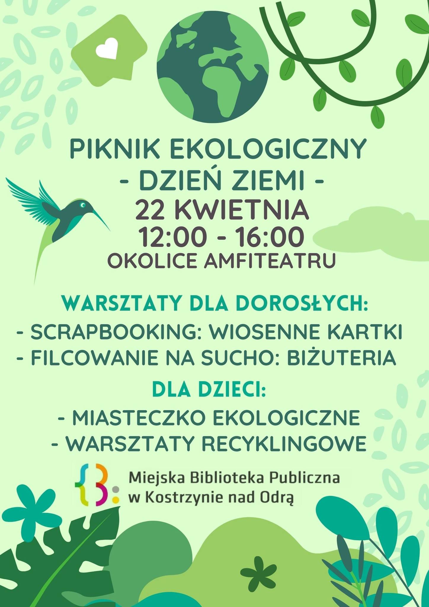 Plakat informacyjny piknik ekologiczny