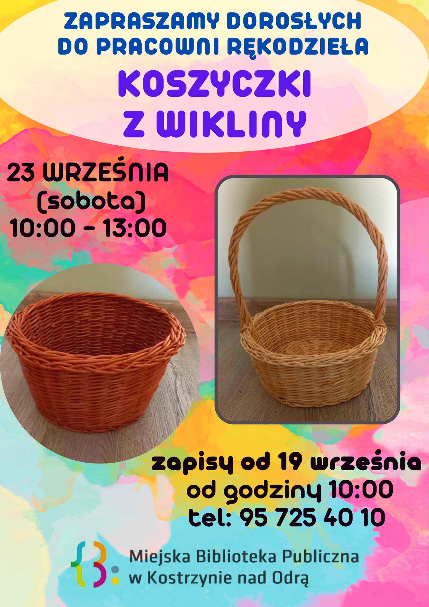 plakat informacyjny dot. zapisów na zajęcia w pracowni rękodziała