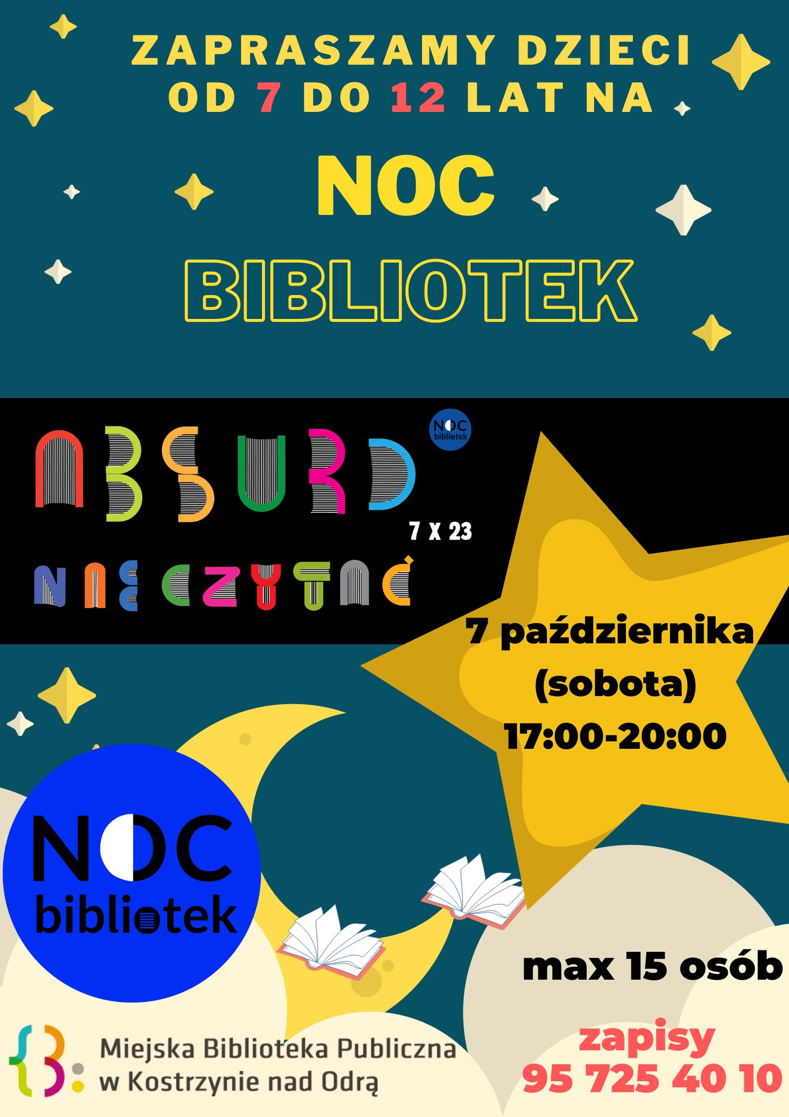 Plakat informacyjny - Noc Bibliotek 2023