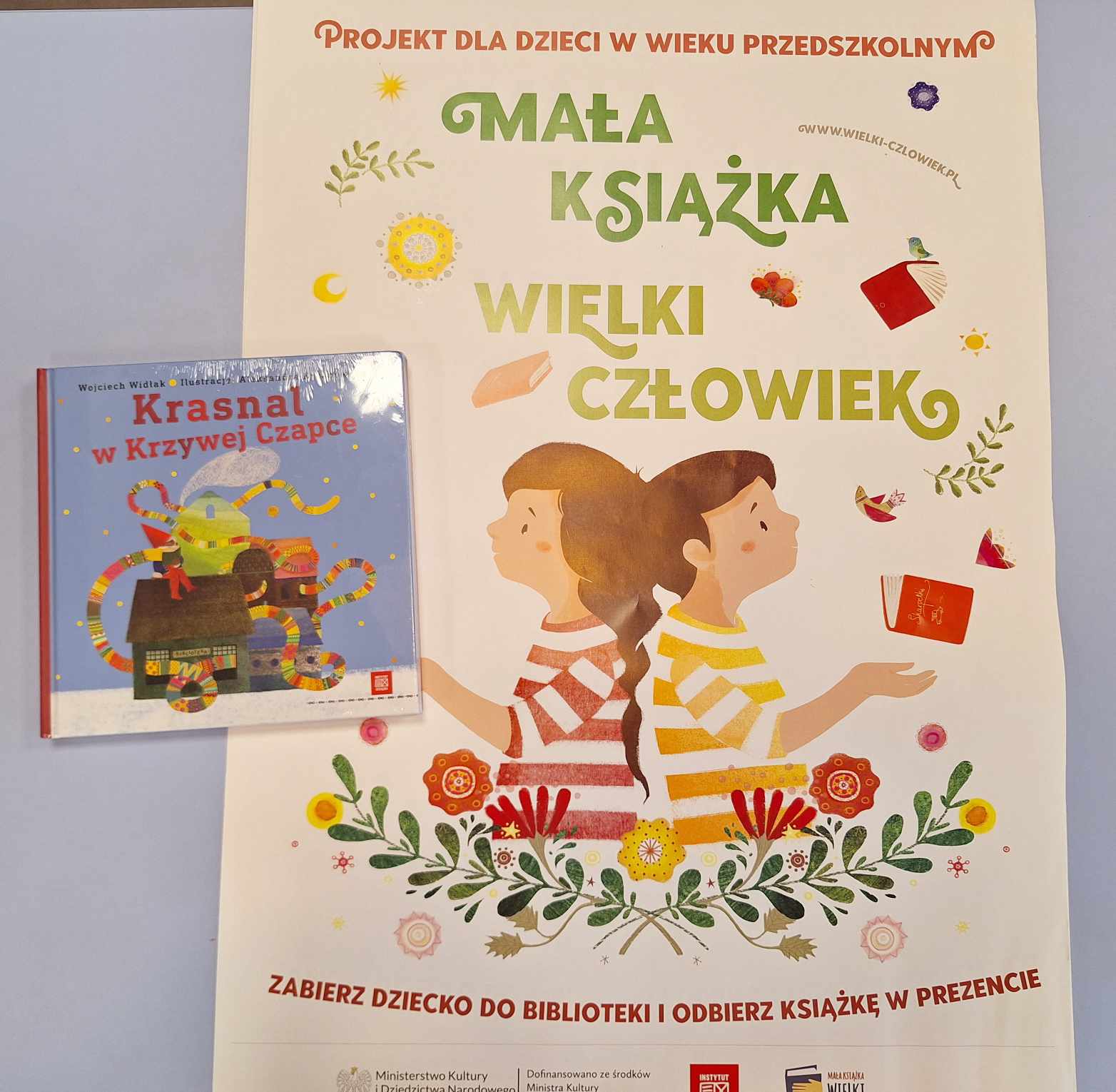 Plakat informacyjny akcji Mała Książka Wielki Człowiek