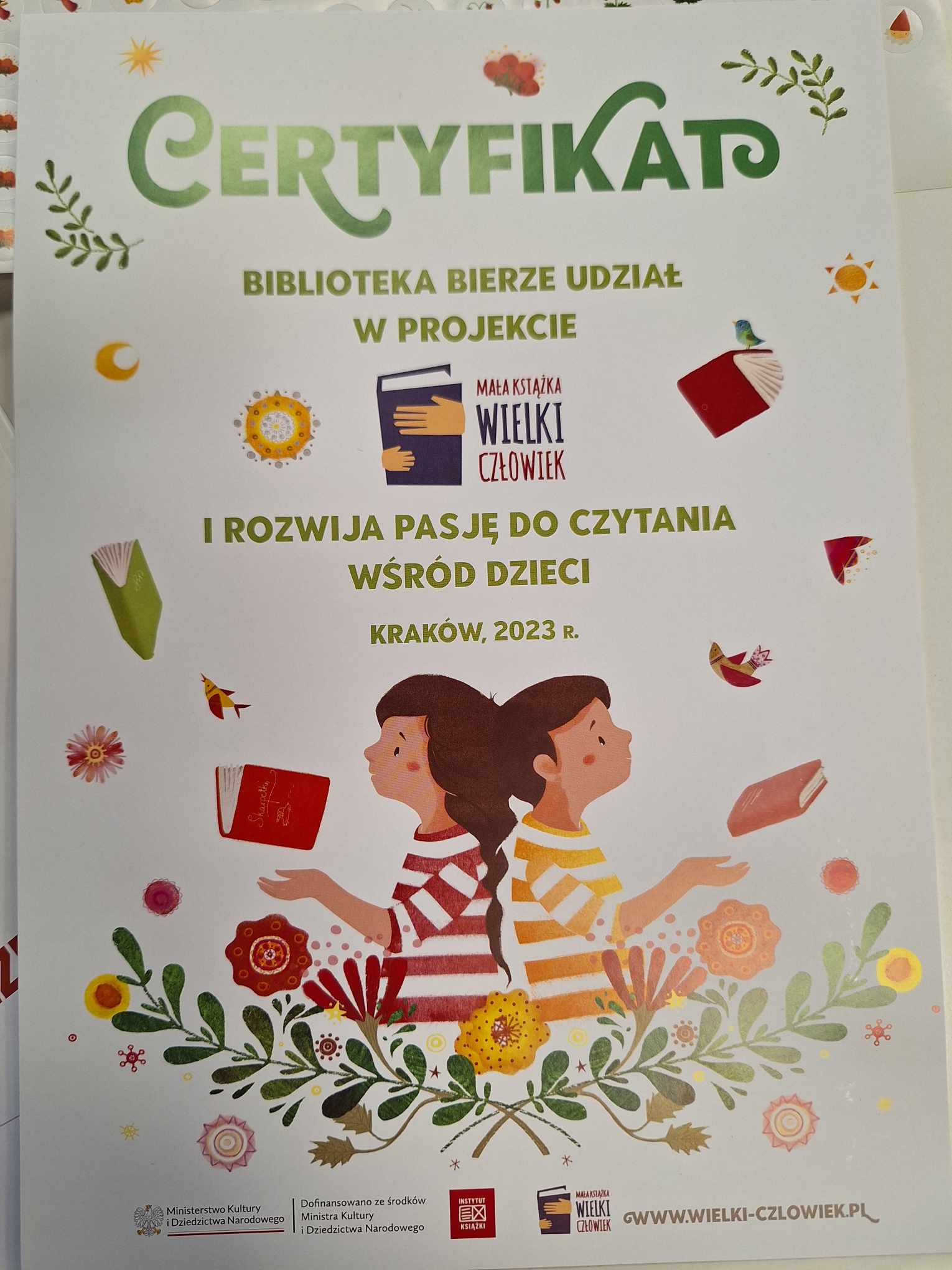 Plakat informacyjny akcji Mała Książka Wielki Człowiek