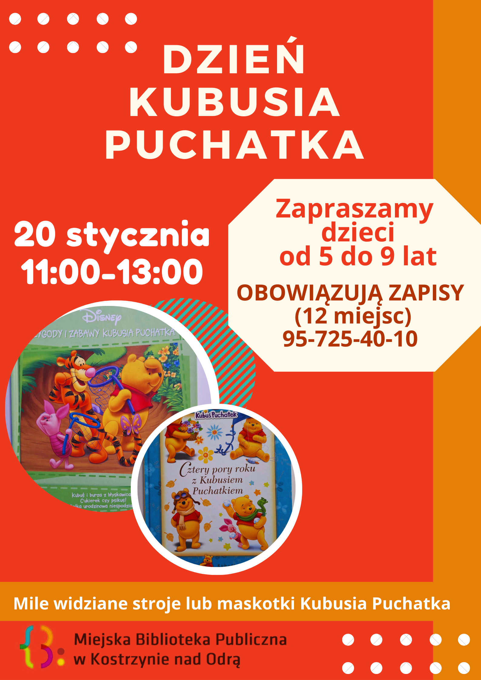 Plakat informacyjny - dzień Kubusia Puchatka