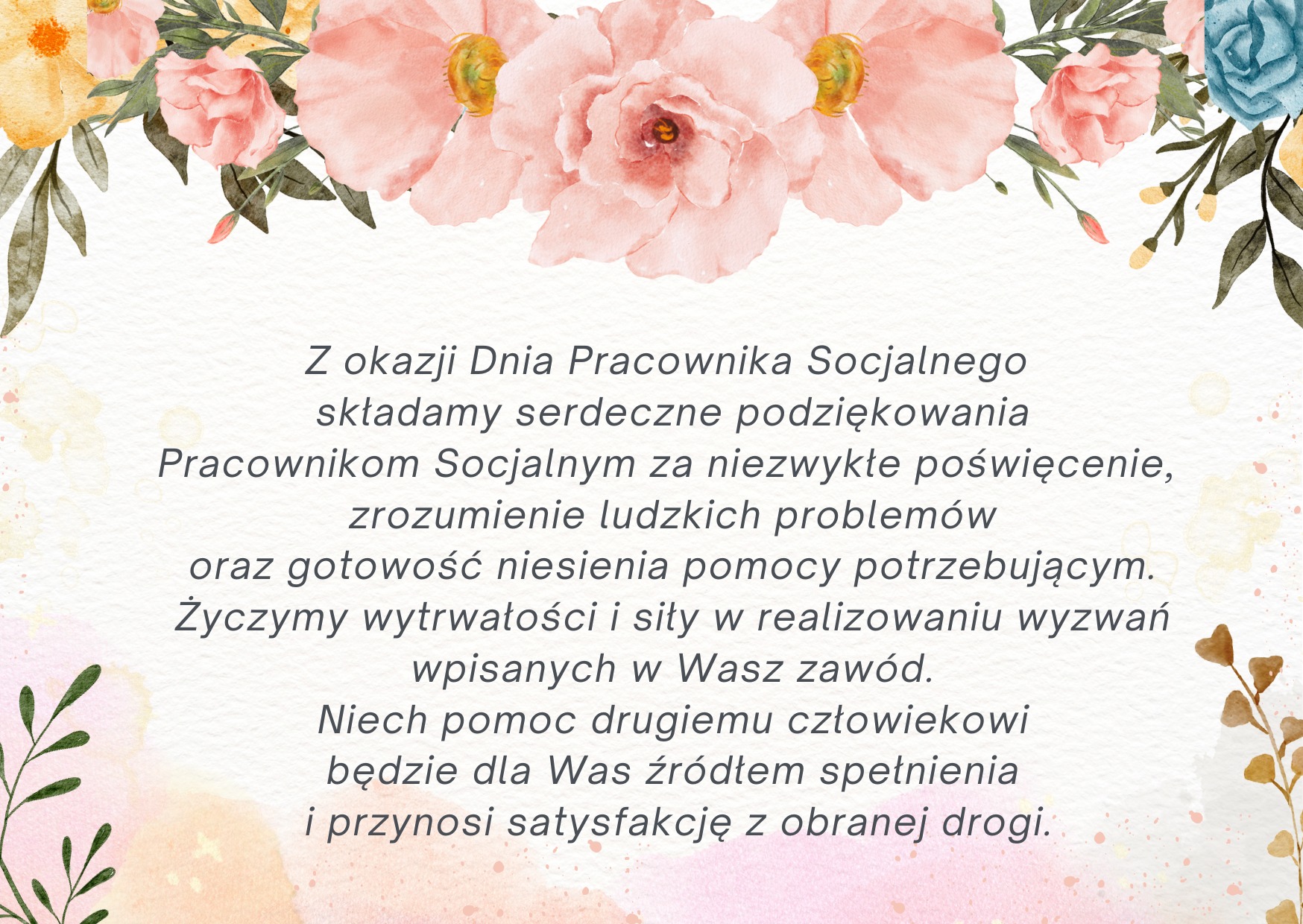 Kwiecista kartka z życzeniami