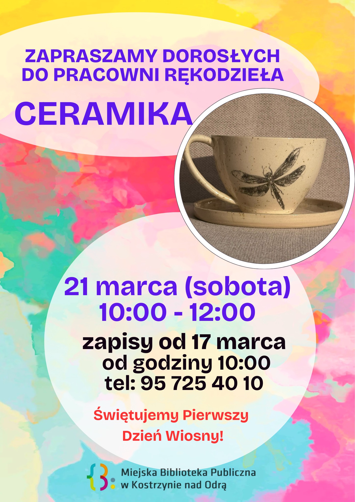 Pracownia rękodzieła zaprasza - Ceramika Plakat informacyjny - ogólny