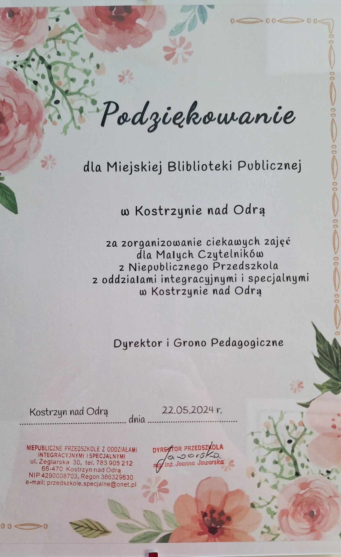 Lekcja biblioteczna -  grupa przedszkolna NPzOIiS 22.05.2024