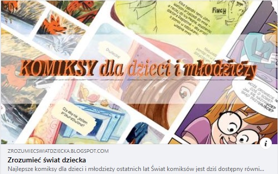 Zdjęcie strony bloga z komiksami dla dzieci i młodzieży