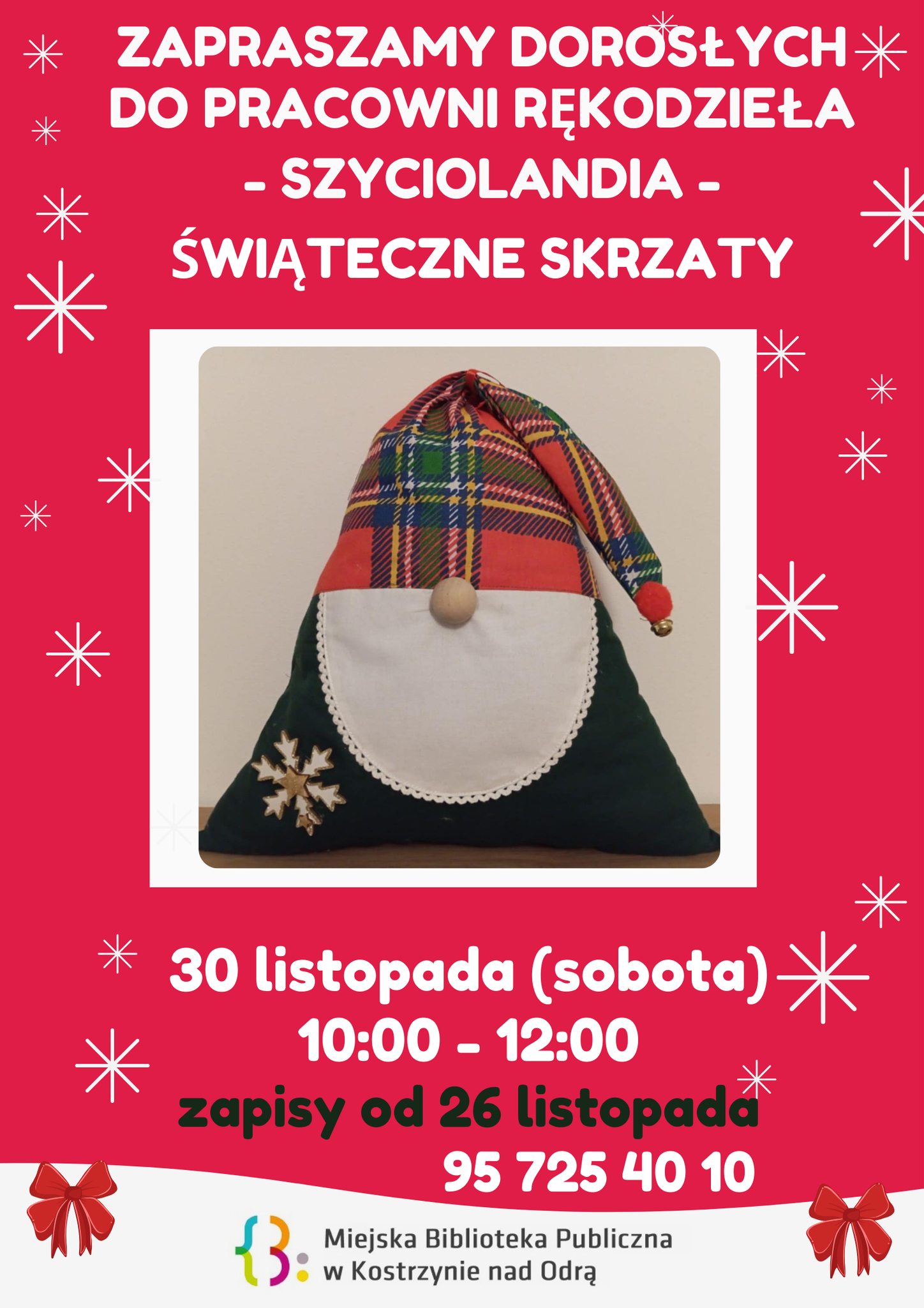 plakat informacyjny dot. zaproszenia na Świąteczne skrzaty