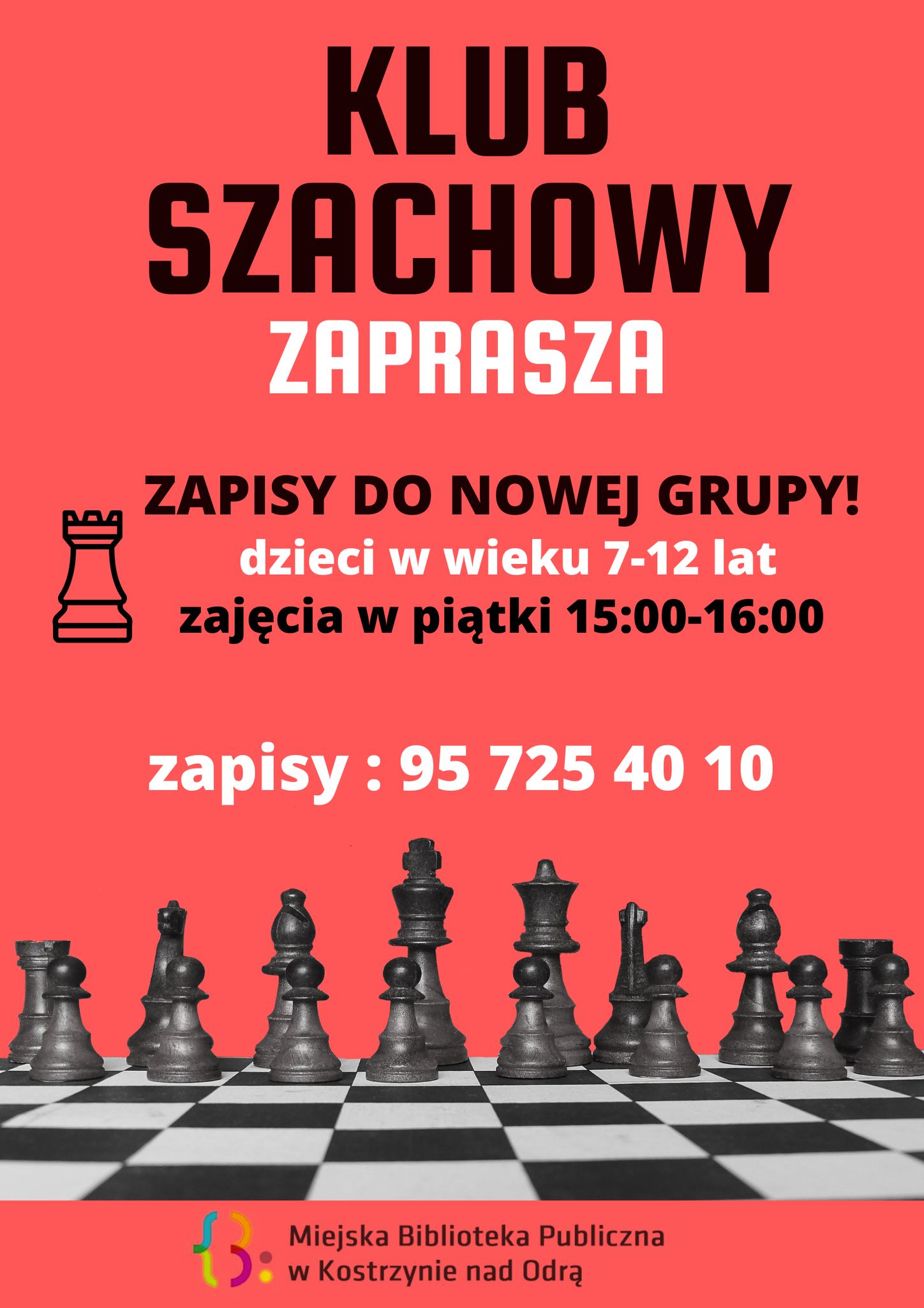 Klub szachowy - plakat informacyjny